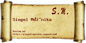 Siegel Mónika névjegykártya