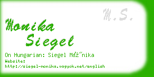 monika siegel business card